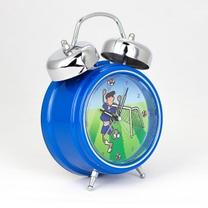 Blue football personalised clock 600x600